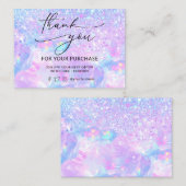 merci parties scintillant violet opal carte de vis (Devant / Derrière)