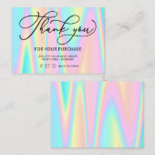 merci pastel couleurs carte de visite (Devant / Derrière)