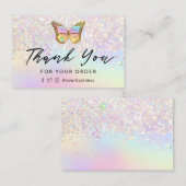 merci pastel papillon carte de visite (Devant / Derrière)