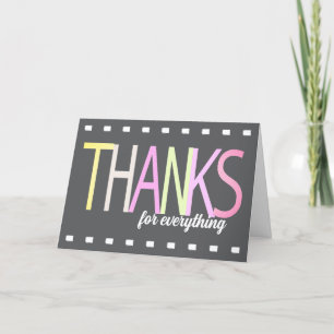 Merci Pastel Texte Coloré Sur Gris Minimaliste