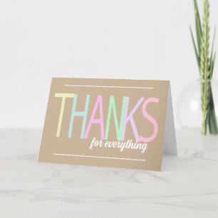 Merci Pastel Texte Coloré Sur Khaki