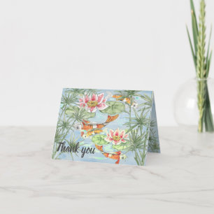 Merci Pastel Tropical Koi Fish Pond Aquarelle