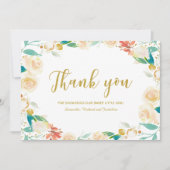 Merci Peach Floral Wreath Baby shower (Devant)