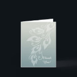 Merci Peacock Blanc Bleu<br><div class="desc">Blue White Peacock Feather merci carte de note</div>