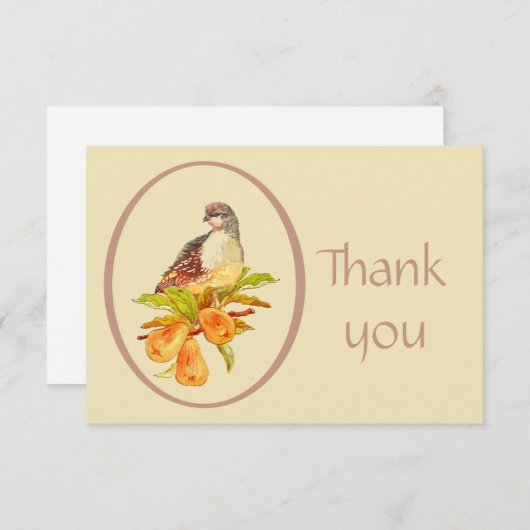 Merci perdrix de Noël dans un oiseau d'arbre à poi (Devant / Derrière)