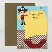 Merci personnalisable de bateau de pirate (Devant / Derrière)