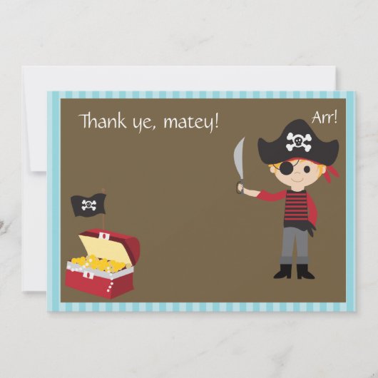 Merci personnalisable de garçon de pirate (Devant)
