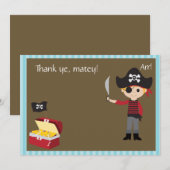 Merci personnalisable de garçon de pirate (Devant / Derrière)