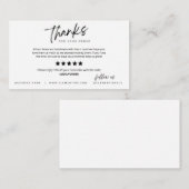 Merci personnalisable pour votre carte de commande (Devant / Derrière)