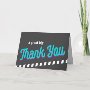 Merci personnalisé Bold moderne Turquoise sur gris
