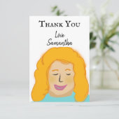 Merci personnalisé Fille rouge Portrait Nom (Debout devant)