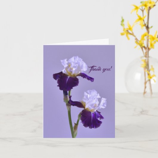 Merci Personnalisé Iris Violet ! Carte de note de (Fleur jaune)