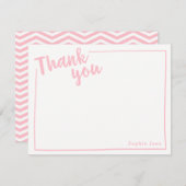 Merci personnalisé note plat, script rose (Devant / Derrière)