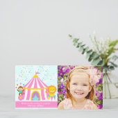 Merci personnalisé par carnaval rose de cirque (Debout devant)