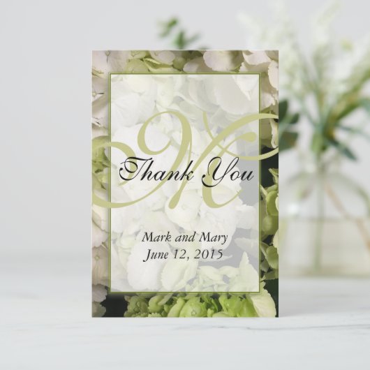 Merci personnalisé par monogramme d'hortensia (Debout devant)