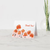 Merci Personnalisé Red Watercolor Poppies (Devant)