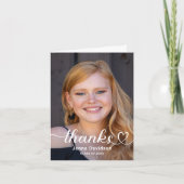 Merci personnalisées Coeur Script Graduation Photo (Devant)