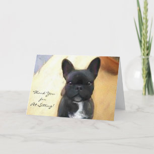 Merci pétagère noir français Bulldog carte