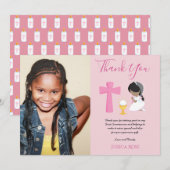 MERCI PHOTO 1ère communion - PETITE ROSE (Devant / Derrière)