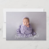 Merci photo bébé simple Faire-part de script (Devant)