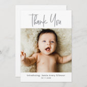 Merci photo bébé simple Script de naissance (Devant / Derrière)