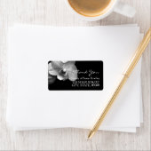 Merci photo blanc orchidée Étiquette de adresse (En situation)