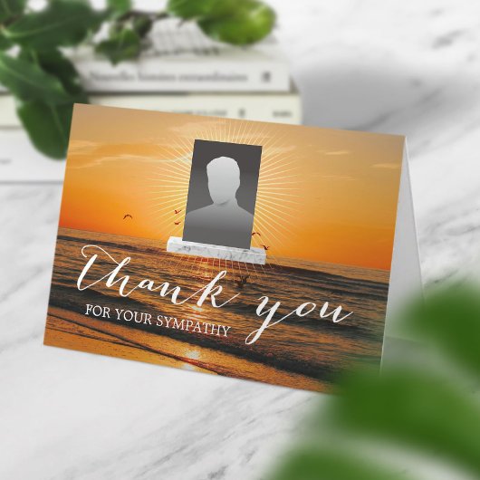 Merci photo commémoratif du coucher de soleil de l