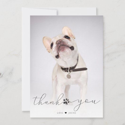 Merci photo commémoratif simple script pour animau (Devant)