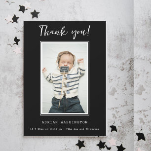 Merci photo de Baby shower noir et blanc moderne