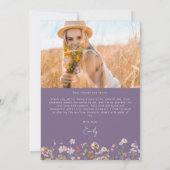 Merci photo de graduation de Fleur sauvage violet (Dos)