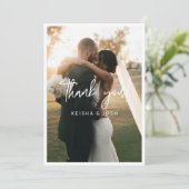 Merci photo de Mariage de script blanc moderne (Debout devant)