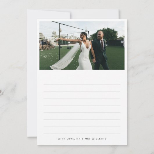 Merci photo de Mariage de script blanc moderne (Dos)
