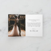 Merci photo de mariage élégant (Intérieur)