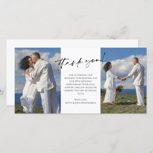 Merci photo de renouvellement Vow mariage (Devant / Derrière)