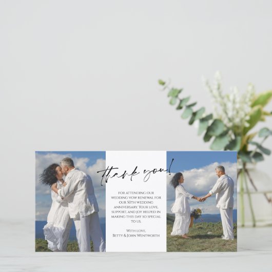 Merci photo de renouvellement Vow mariage (Debout devant)