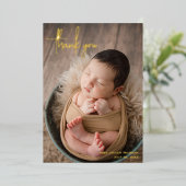 Merci photo de script moderne Faire-part de naissa (Debout devant)