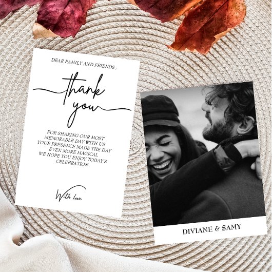 Merci photo de typographie noir et blanc moderne 