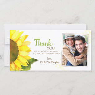Merci photo du Mariage Sunny Sunflower