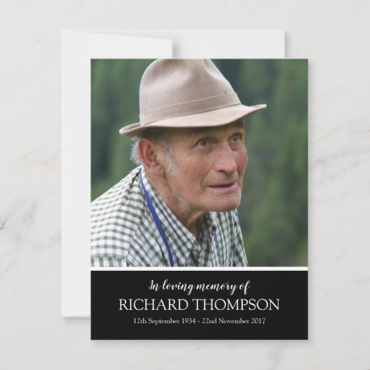 Merci photo funéraire | Ordre de service (Devant)