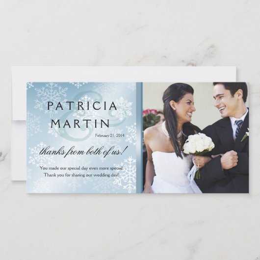 Merci photo hiver neige bleu glace (Devant)