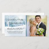 Merci photo hiver neige bleu glace (Devant / Derrière)