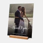 Merci photo Mariage à lettres main moderne (Angle)