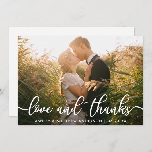 Merci photo mariage | Amour et Merci (Devant / Derrière)