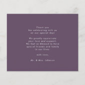 Merci photo Mariage budget Mauve violet carte (Dos)