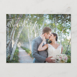 Merci photo mariage Carte postale élégante Scrip