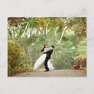Merci photo mariage Carte postale élégante Scrip