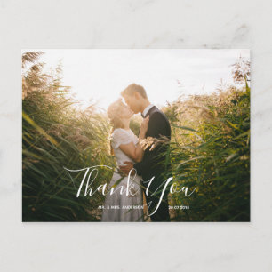 Merci photo mariage Carte postale élégante Scrip