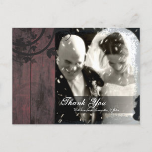 Merci Photo Mariage Carte postale Rustic Barne