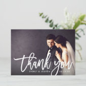 Merci photo Mariage de script brossé moderne (Debout devant)