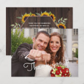 Merci photo Mariage en bois des tournesols moderne (Devant / Derrière)